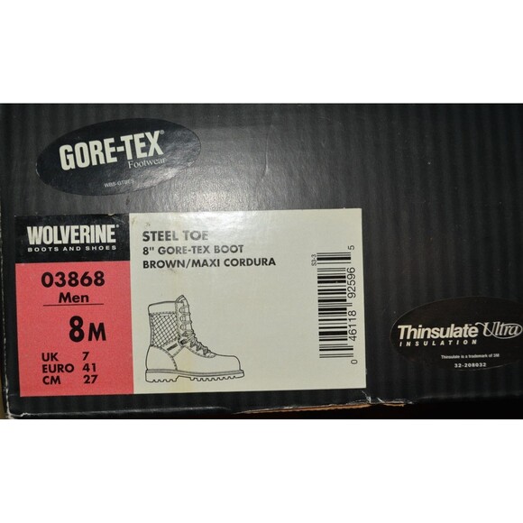 Wolverine Men's Steel Toe Work Boots Sz 8 Gore-Tex Waterproof Brown Leather NEW - Picture 8 of 8
